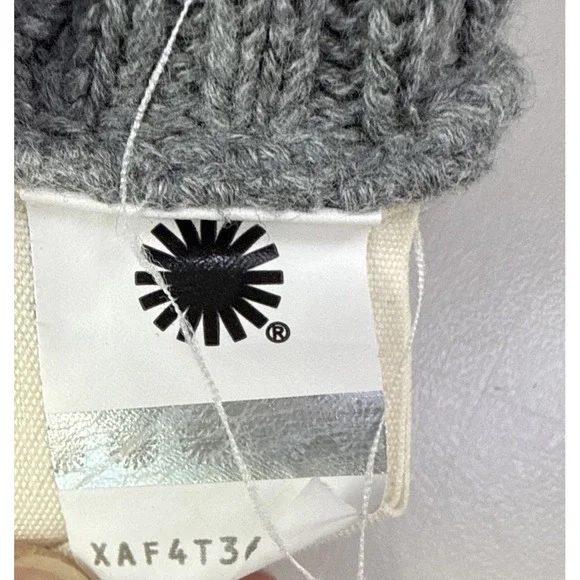 Ugg Poncho Women's Medium Grey Chunky Knit Cowl Neck Sweater Cotton 1k - Picture 4 of 13